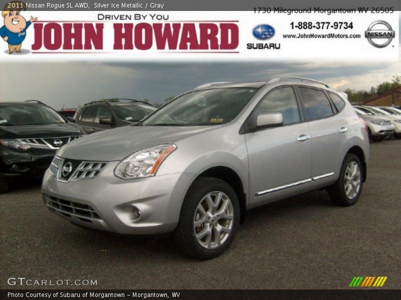 Silver Ice Metallic / Gray 2011 Nissan Rogue SL AWD
