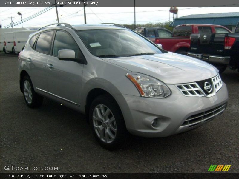 Silver Ice Metallic / Gray 2011 Nissan Rogue SL AWD
