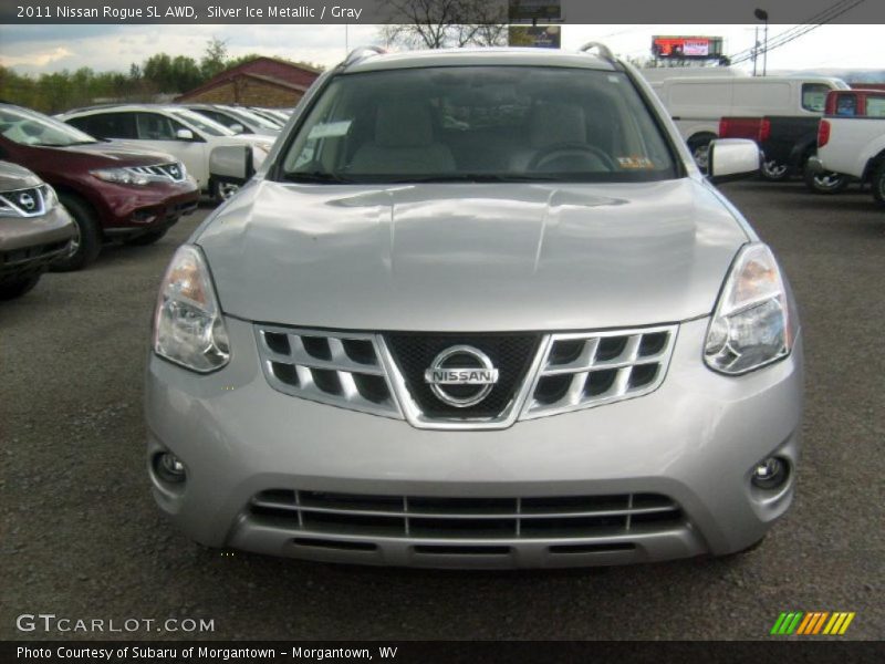 Silver Ice Metallic / Gray 2011 Nissan Rogue SL AWD