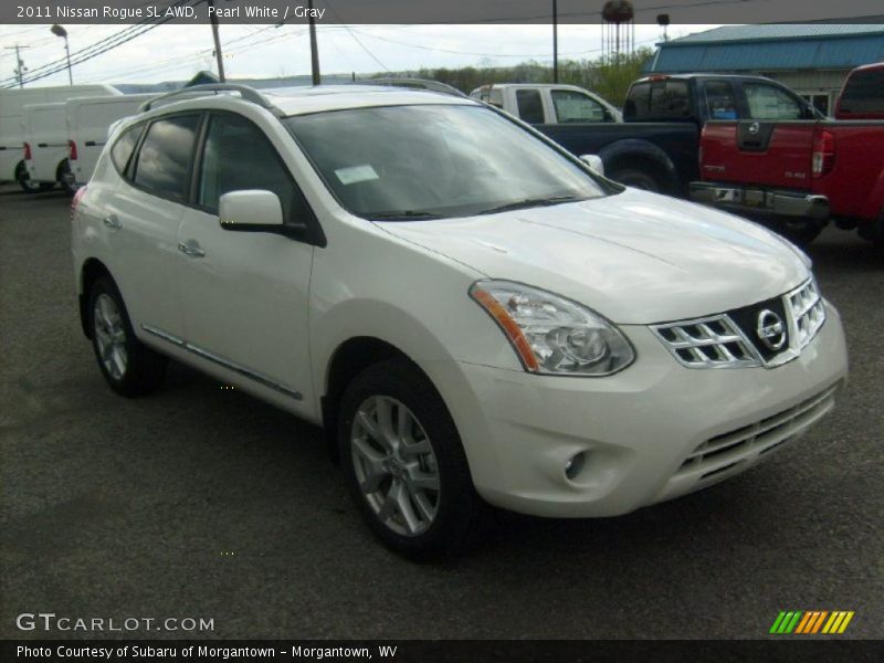 Pearl White / Gray 2011 Nissan Rogue SL AWD