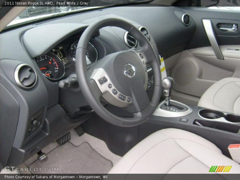Pearl White / Gray 2011 Nissan Rogue SL AWD