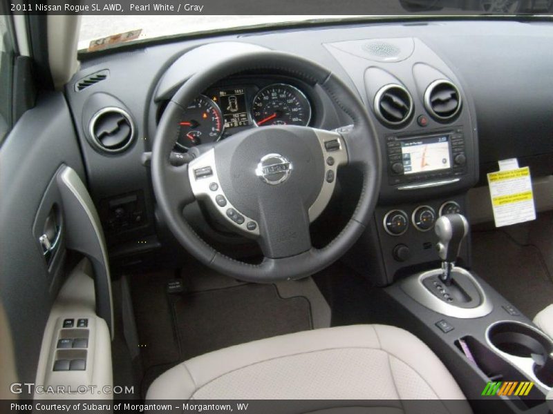 Pearl White / Gray 2011 Nissan Rogue SL AWD