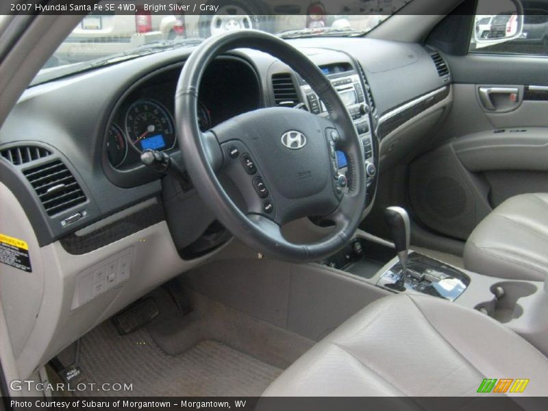 Bright Silver / Gray 2007 Hyundai Santa Fe SE 4WD