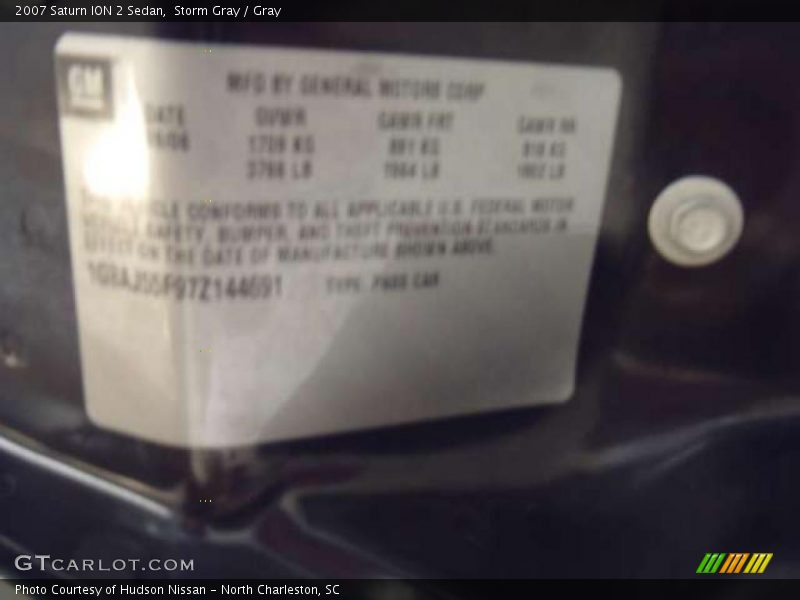 Storm Gray / Gray 2007 Saturn ION 2 Sedan