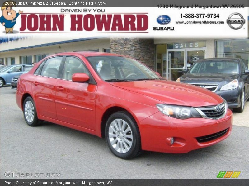 Lightning Red / Ivory 2008 Subaru Impreza 2.5i Sedan