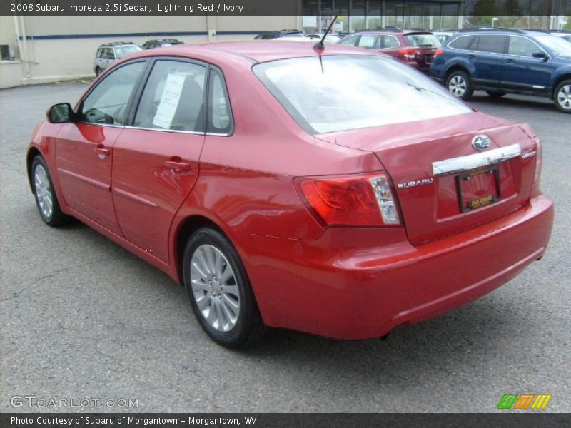 Lightning Red / Ivory 2008 Subaru Impreza 2.5i Sedan
