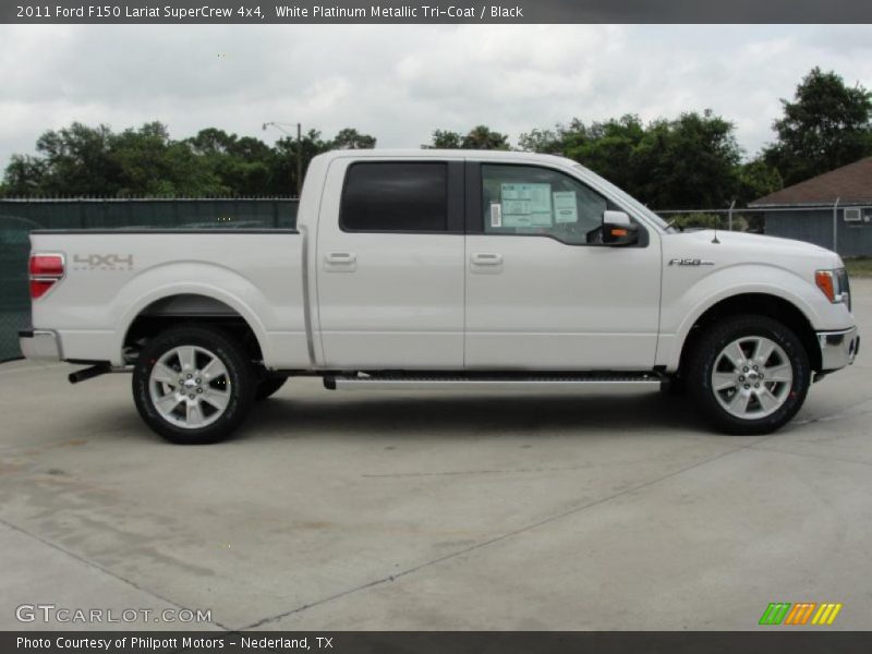 White Platinum Metallic Tri-Coat / Black 2011 Ford F150 Lariat SuperCrew 4x4