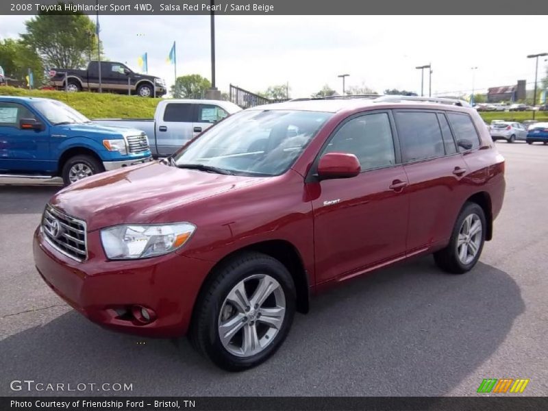 Salsa Red Pearl / Sand Beige 2008 Toyota Highlander Sport 4WD
