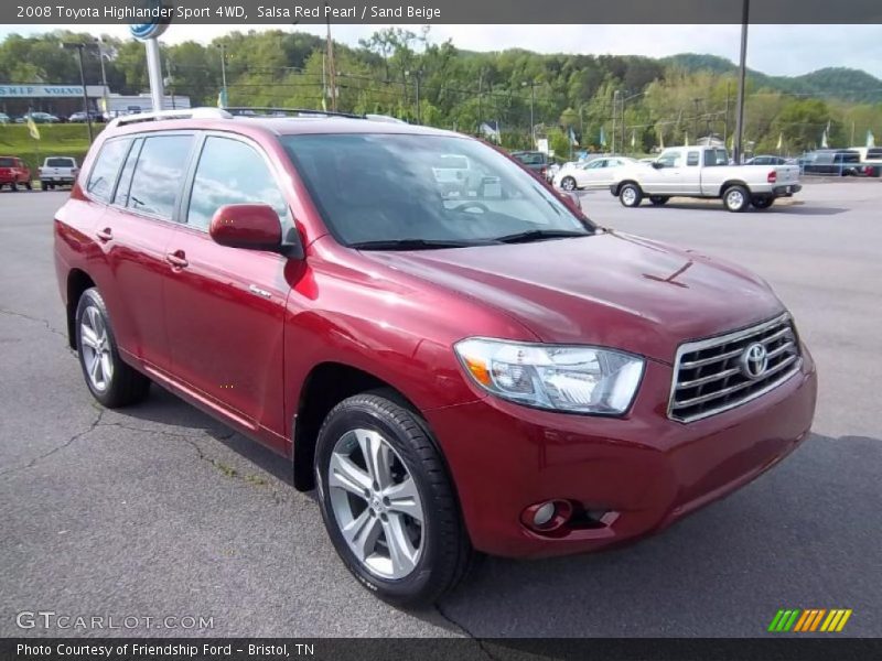 Salsa Red Pearl / Sand Beige 2008 Toyota Highlander Sport 4WD