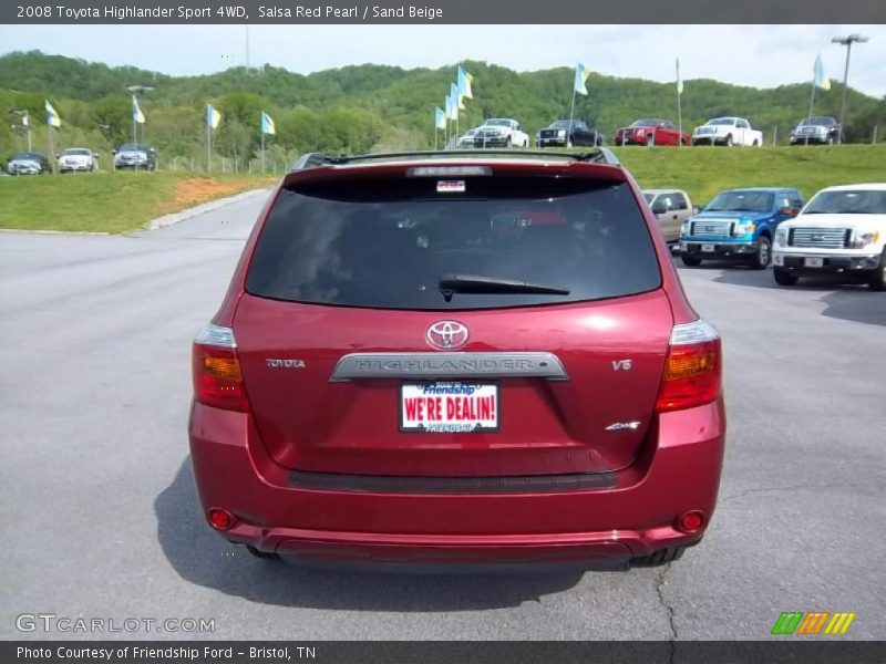 Salsa Red Pearl / Sand Beige 2008 Toyota Highlander Sport 4WD