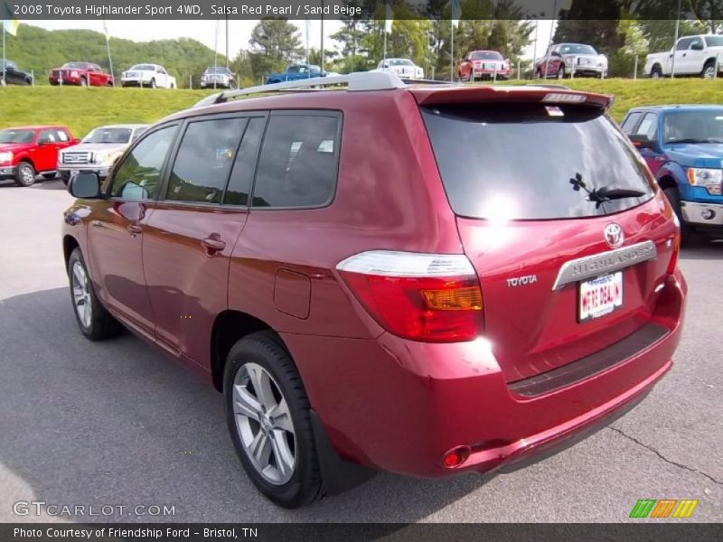 Salsa Red Pearl / Sand Beige 2008 Toyota Highlander Sport 4WD