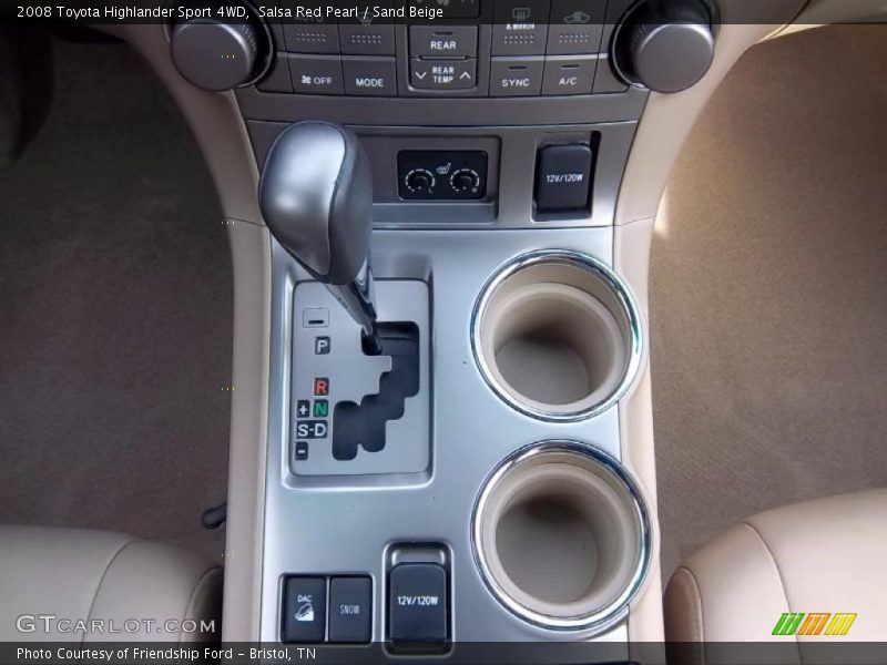 Salsa Red Pearl / Sand Beige 2008 Toyota Highlander Sport 4WD
