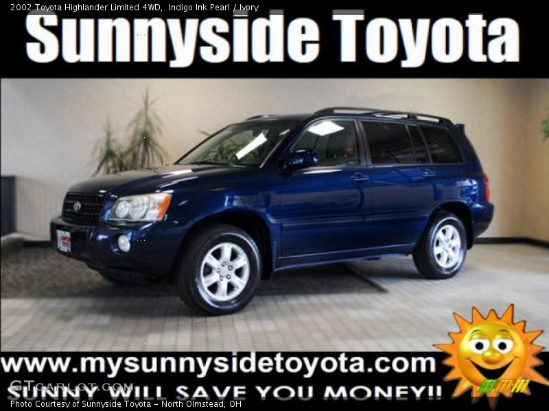Indigo Ink Pearl / Ivory 2002 Toyota Highlander Limited 4WD