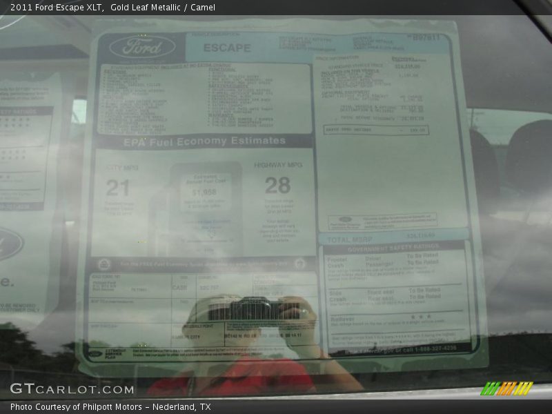 Gold Leaf Metallic / Camel 2011 Ford Escape XLT