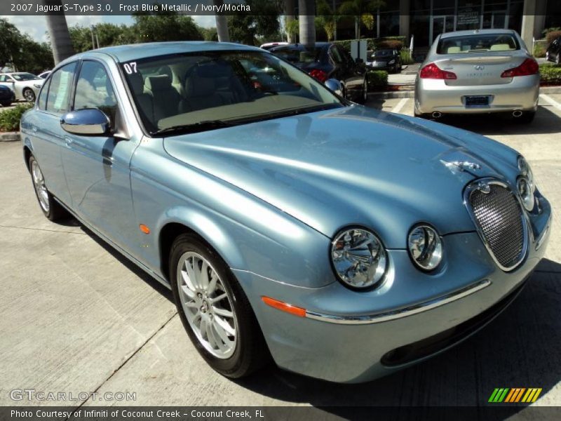 Frost Blue Metallic / Ivory/Mocha 2007 Jaguar S-Type 3.0