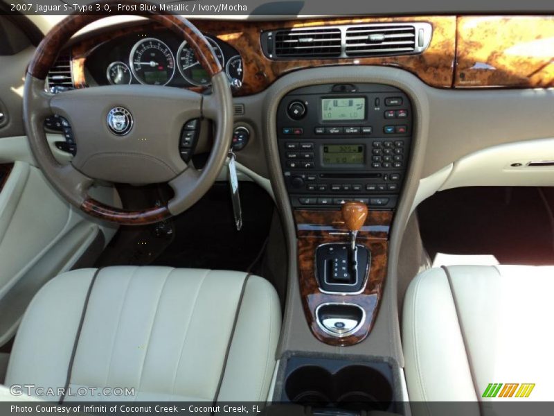Frost Blue Metallic / Ivory/Mocha 2007 Jaguar S-Type 3.0
