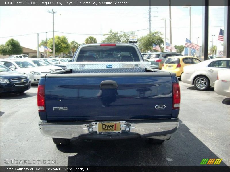 Royal Blue Metallic / Medium Graphite 1998 Ford F150 XLT Regular Cab