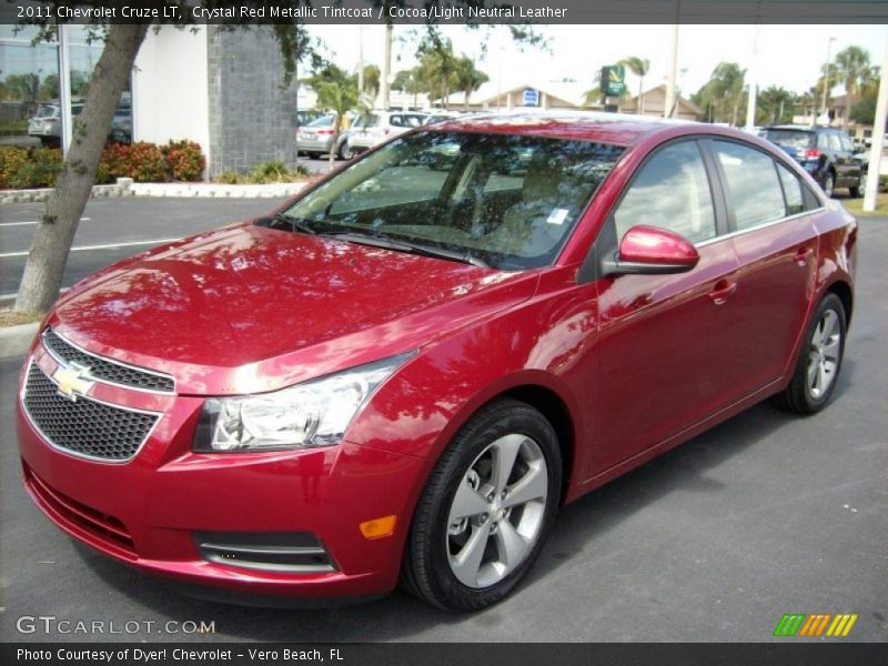 Crystal Red Metallic Tintcoat / Cocoa/Light Neutral Leather 2011 Chevrolet Cruze LT