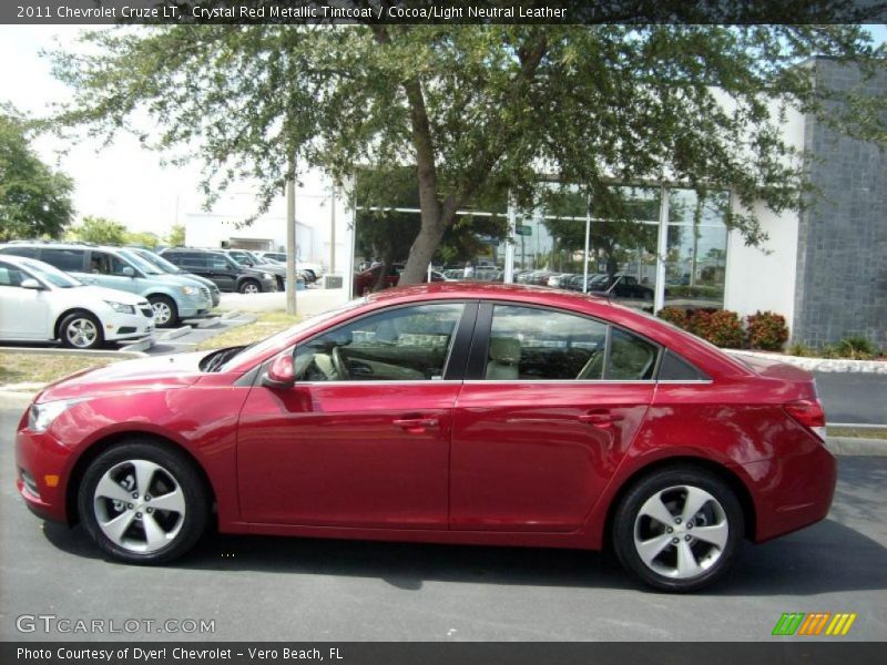 Crystal Red Metallic Tintcoat / Cocoa/Light Neutral Leather 2011 Chevrolet Cruze LT