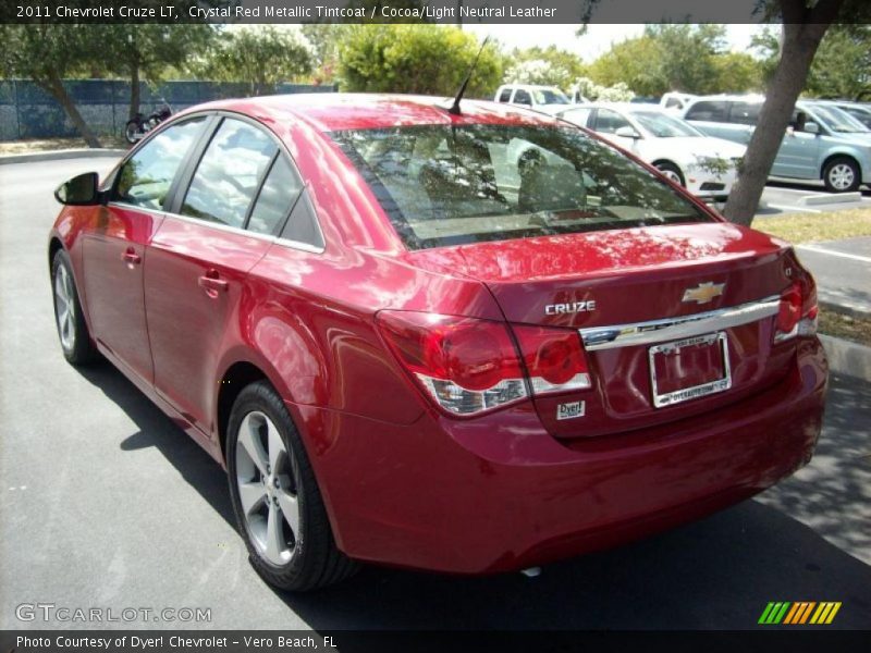 Crystal Red Metallic Tintcoat / Cocoa/Light Neutral Leather 2011 Chevrolet Cruze LT