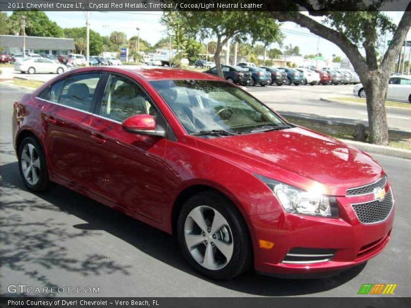 Crystal Red Metallic Tintcoat / Cocoa/Light Neutral Leather 2011 Chevrolet Cruze LT