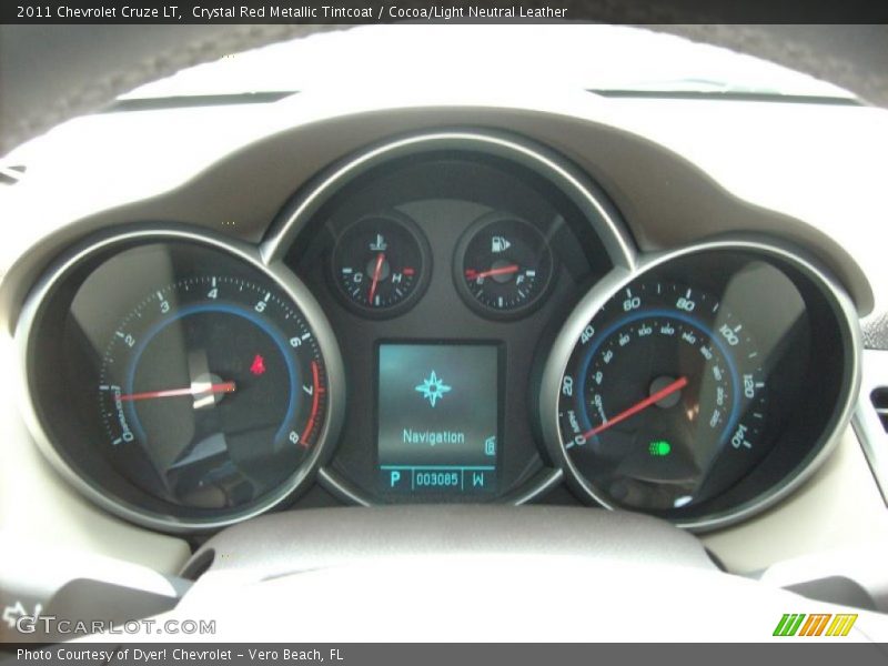 Crystal Red Metallic Tintcoat / Cocoa/Light Neutral Leather 2011 Chevrolet Cruze LT