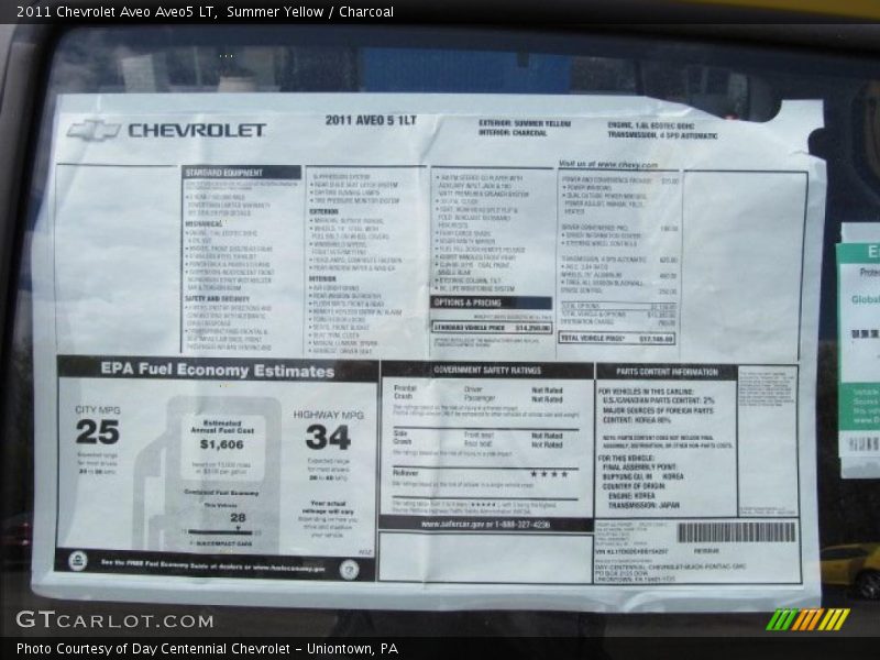 Summer Yellow / Charcoal 2011 Chevrolet Aveo Aveo5 LT