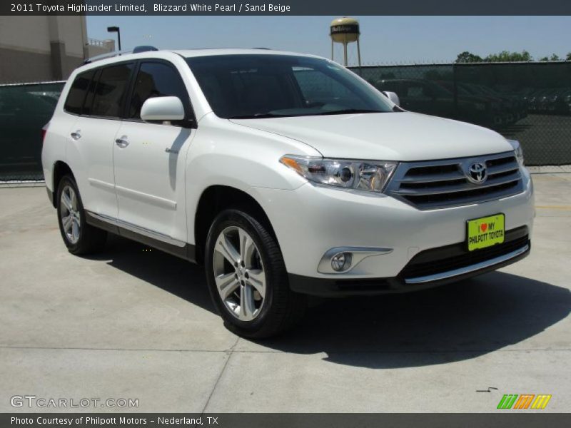 Blizzard White Pearl / Sand Beige 2011 Toyota Highlander Limited
