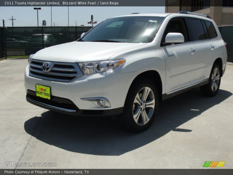 Blizzard White Pearl / Sand Beige 2011 Toyota Highlander Limited
