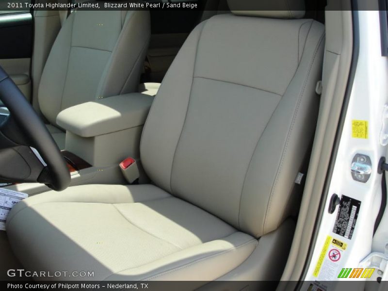 Blizzard White Pearl / Sand Beige 2011 Toyota Highlander Limited