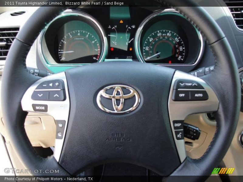 Blizzard White Pearl / Sand Beige 2011 Toyota Highlander Limited
