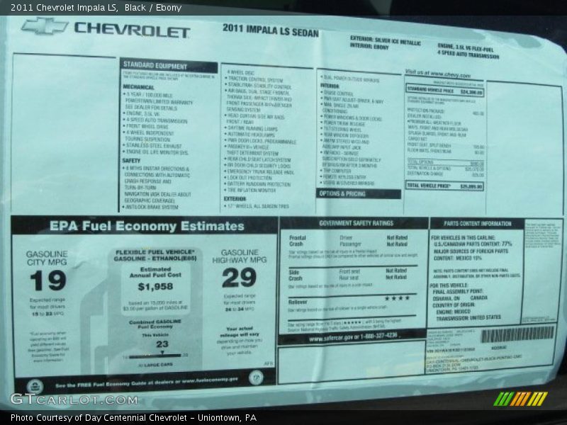 Black / Ebony 2011 Chevrolet Impala LS