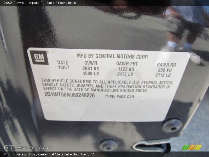 Black / Ebony Black 2008 Chevrolet Impala LT