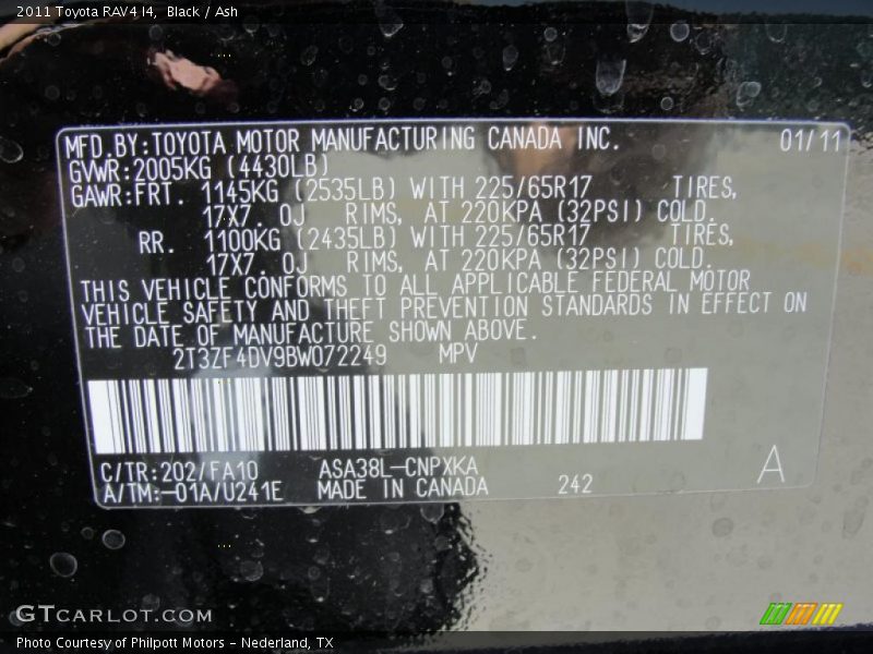 Black / Ash 2011 Toyota RAV4 I4