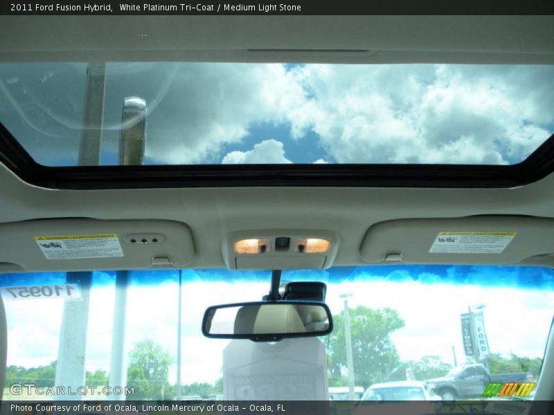 White Platinum Tri-Coat / Medium Light Stone 2011 Ford Fusion Hybrid
