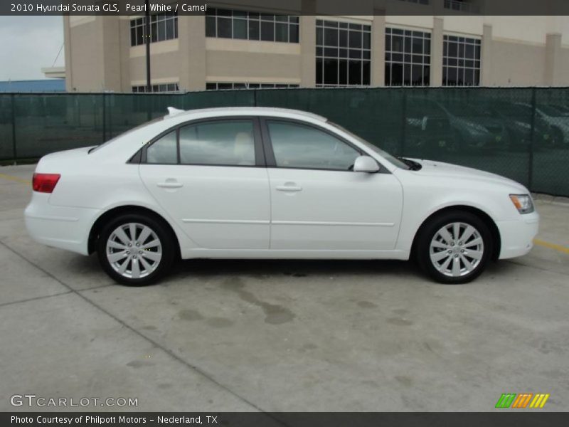 Pearl White / Camel 2010 Hyundai Sonata GLS