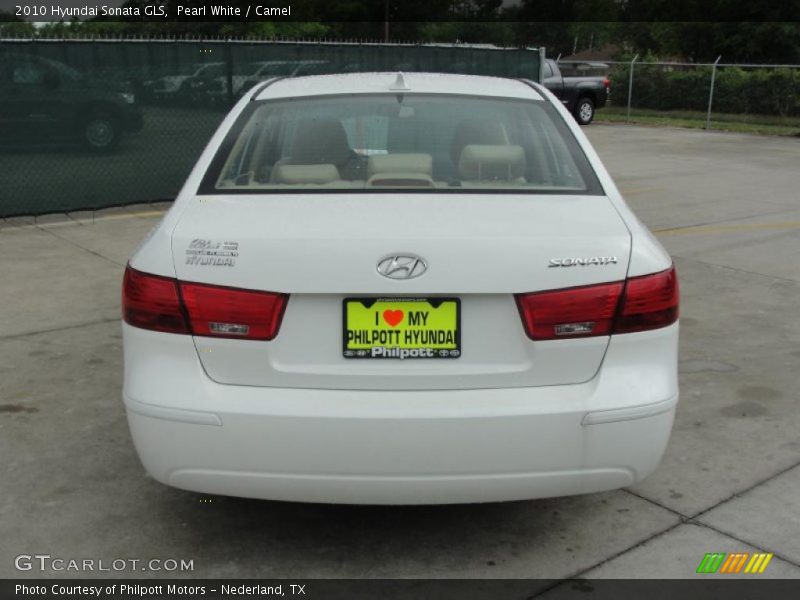 Pearl White / Camel 2010 Hyundai Sonata GLS