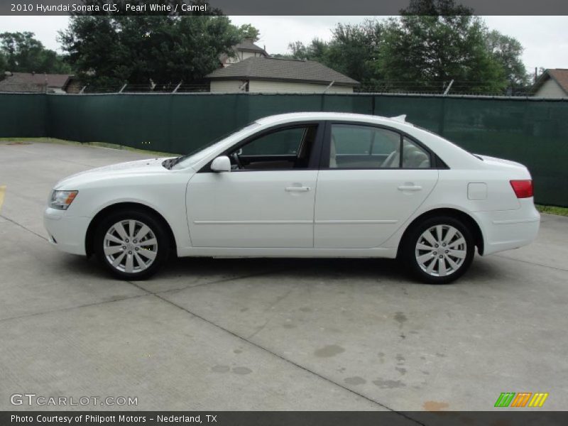 Pearl White / Camel 2010 Hyundai Sonata GLS