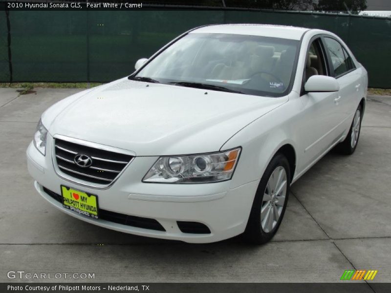 Pearl White / Camel 2010 Hyundai Sonata GLS