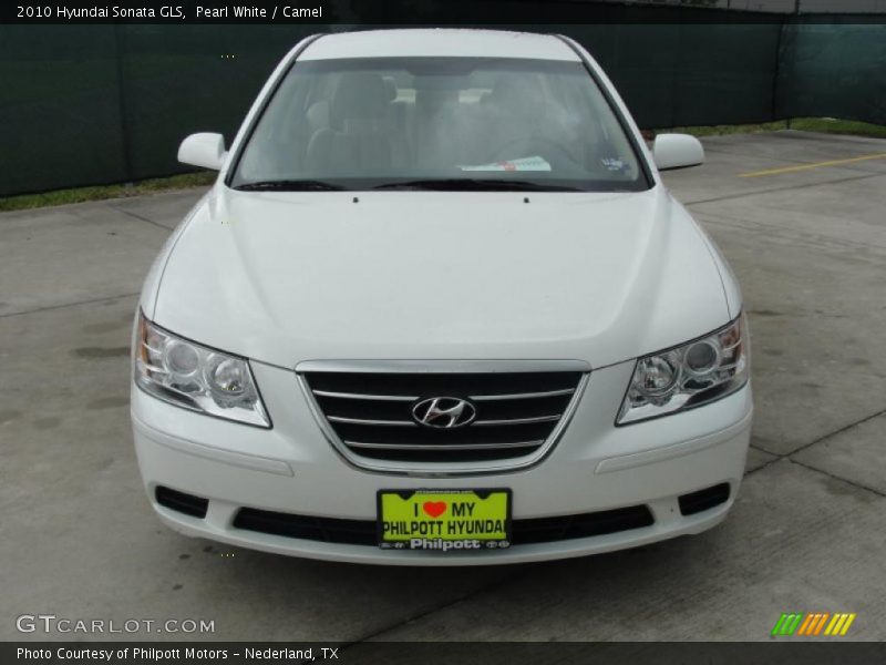 Pearl White / Camel 2010 Hyundai Sonata GLS