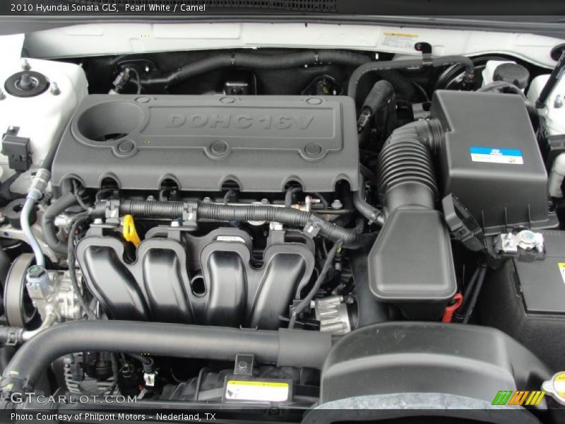 Pearl White / Camel 2010 Hyundai Sonata GLS