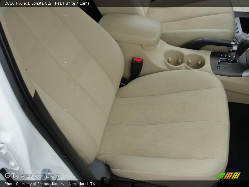 Pearl White / Camel 2010 Hyundai Sonata GLS