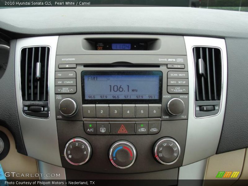 Pearl White / Camel 2010 Hyundai Sonata GLS