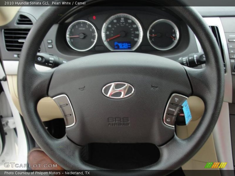 Pearl White / Camel 2010 Hyundai Sonata GLS