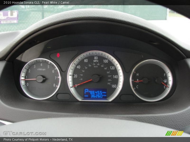 Pearl White / Camel 2010 Hyundai Sonata GLS