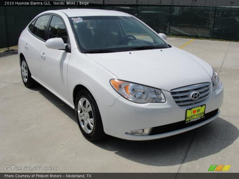 Nordic White / Beige 2010 Hyundai Elantra GLS