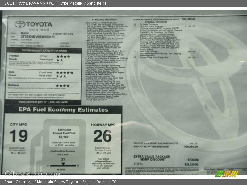 Pyrite Metallic / Sand Beige 2011 Toyota RAV4 V6 4WD