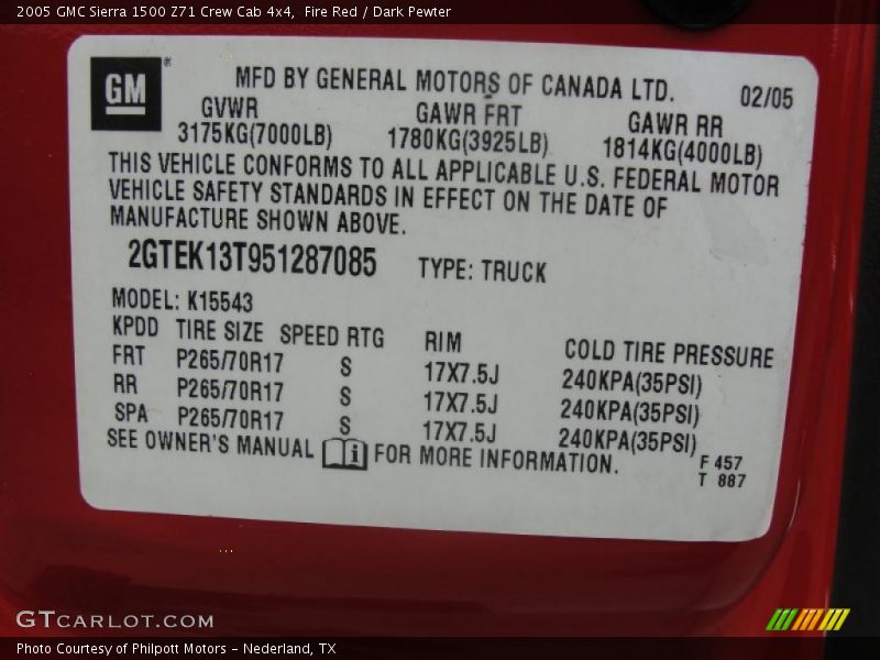 Fire Red / Dark Pewter 2005 GMC Sierra 1500 Z71 Crew Cab 4x4