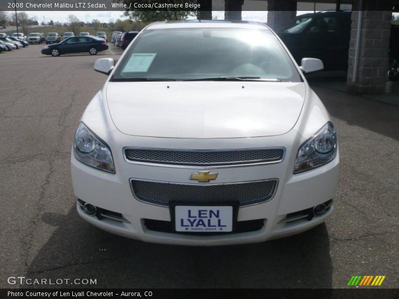 White / Cocoa/Cashmere Beige 2008 Chevrolet Malibu LTZ Sedan