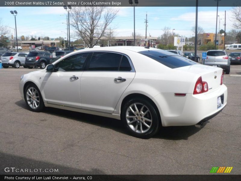 White / Cocoa/Cashmere Beige 2008 Chevrolet Malibu LTZ Sedan